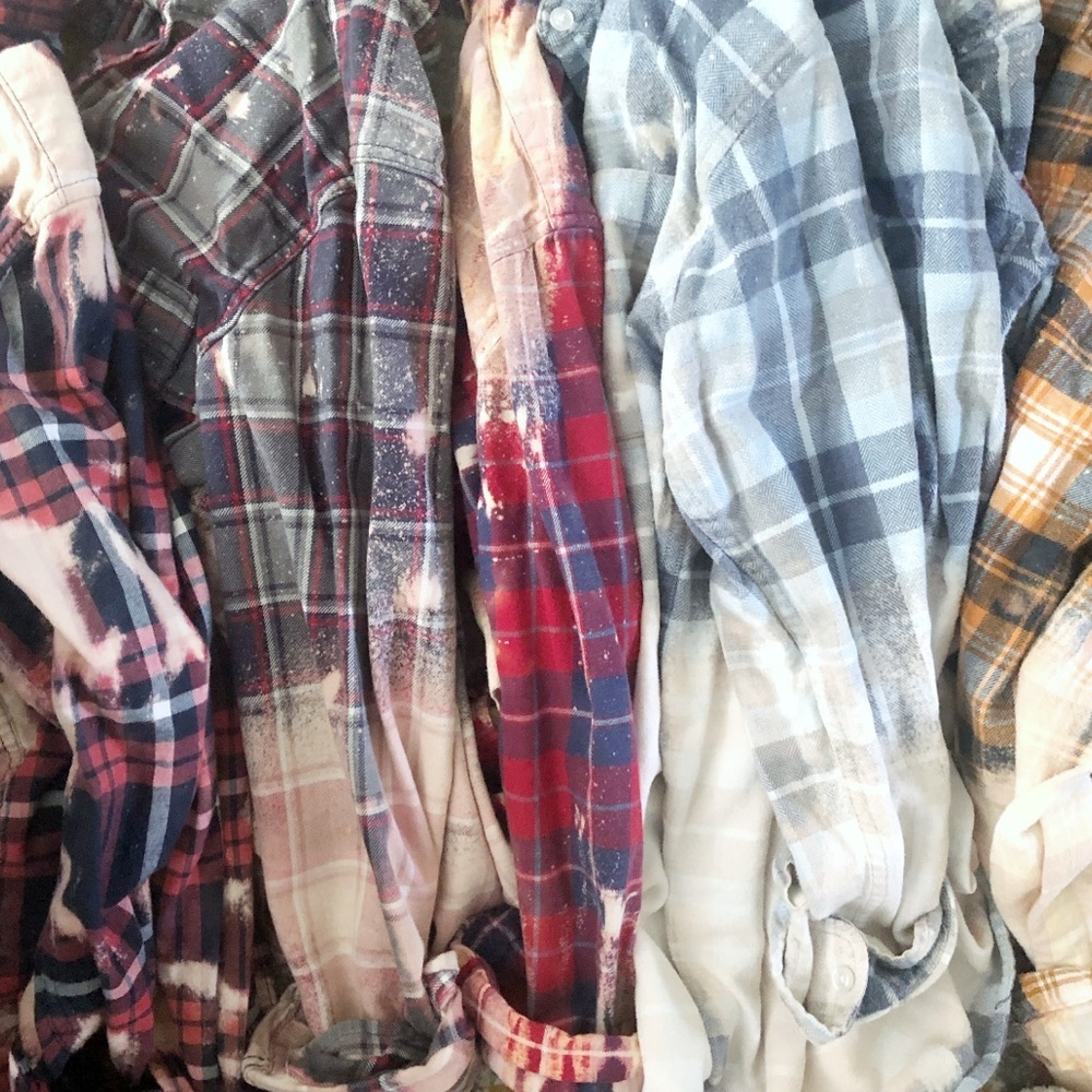 Cropped Bleached Women’s flannels Sexy Spring S-3X